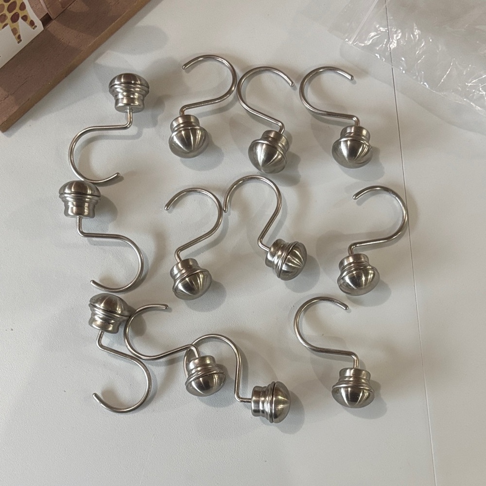 (3/$5) 12 shower curtain hooks